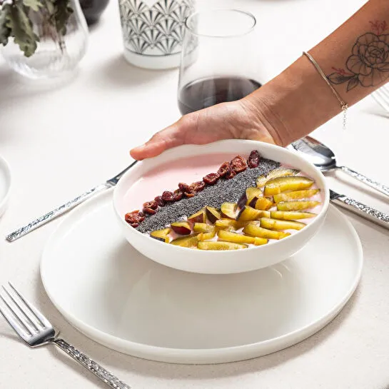 Mudo Home Ephesus White Çukur Tabak Seti̇ 22cm - 6li