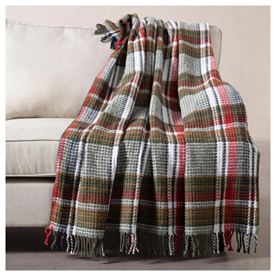Mudo Home Oxford Kareli̇ Battani̇ye Yeşi̇l 150x200