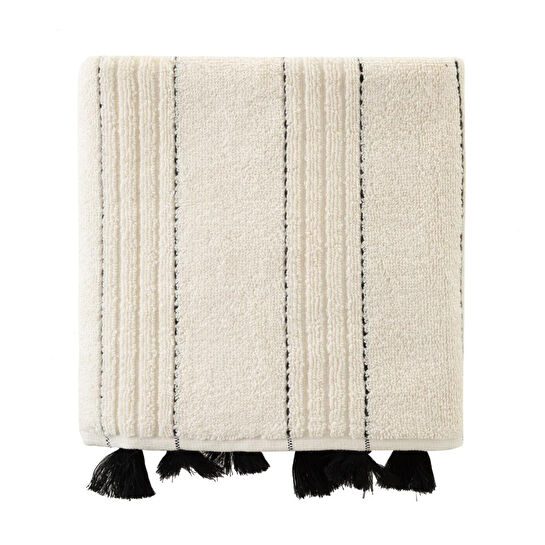 Mudo Home Linda Krem Püsküllü Yüz Havlusu 50x80