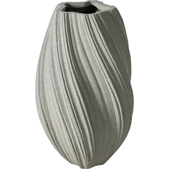 Mudo Home Spiral Vazo Bej 30x52cm