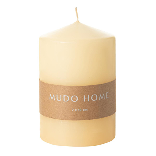 Mudo Home Sütun Mum Krem 7x10cm