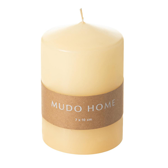 Mudo Home Sütun Mum Krem 7x10cm