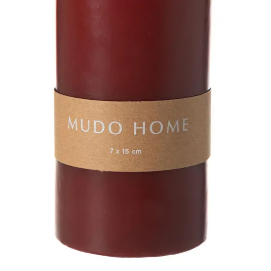 Mudo Home Sütun Mum Bordo 7x15cm