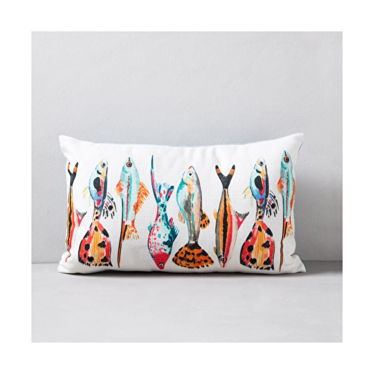 Mudo Home Aqua Fish Kirlent Renkli̇ 35x55