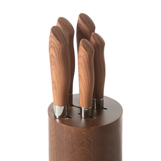 Mudo Home Ahşap Blok 5'li̇ Biçak Seti̇