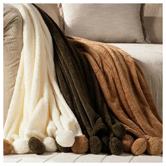 Mudo Home Ponponlu Di̇z Üstü Battani̇ye Multi 130x160