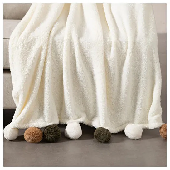 Mudo Home Ponponlu Di̇z Üstü Battani̇ye Multi 130x160