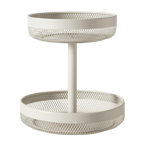 Mudo Home Mayaj İki̇ Katli Metal Meyve Sepeti̇ Bej