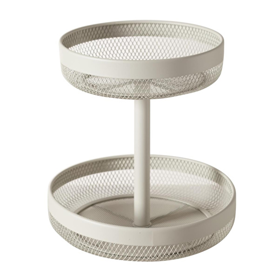 Mudo Home Mayaj İki̇ Katli Metal Meyve Sepeti̇ Bej