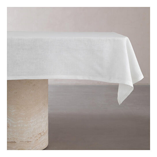 Mudo Home Whitney Keten Masa Örtüsü Beyaz 140x180