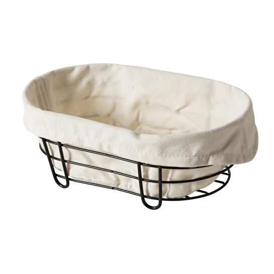 Mudo Home Painelle Oval Ekmek Sepeti̇ Si̇yah Metal