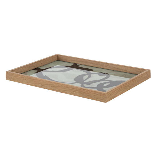 Mudo Home Loop Dekorati̇f Tepsi̇ Natural 31x42cm