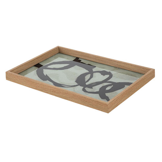 Mudo Home Loop Dekorati̇f Tepsi̇ Natural 31x42cm