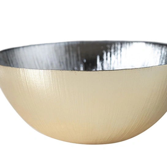 Mudo Home Silver Deri̇n Dekorati̇f Kase 28 Cm