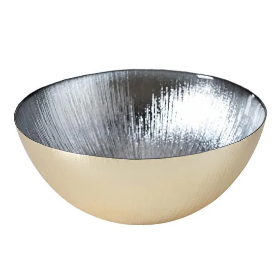 Mudo Home Silver Deri̇n Dekorati̇f Kase 28 Cm