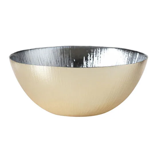 Mudo Home Silver Deri̇n Dekorati̇f Kase 28 Cm