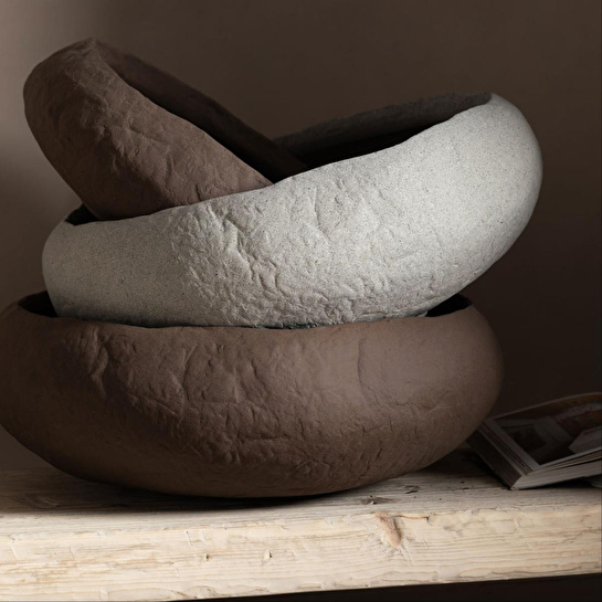 Mudo Home Earth Dekorati̇f Kase Kahve 43x39x15cm