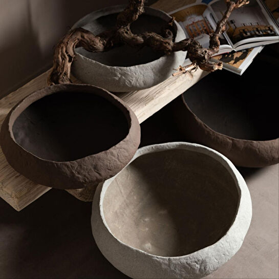 Mudo Home Earth Dekorati̇f Kase Kahve 43x39x15cm