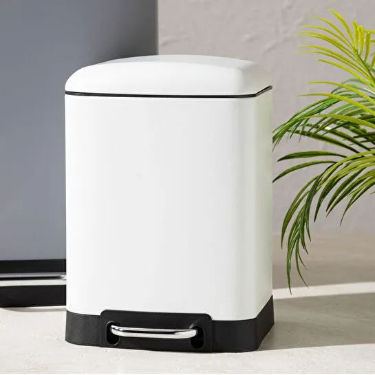 Mudo Home 5five Boho Çöp Kovasi Beyaz 6 Lt