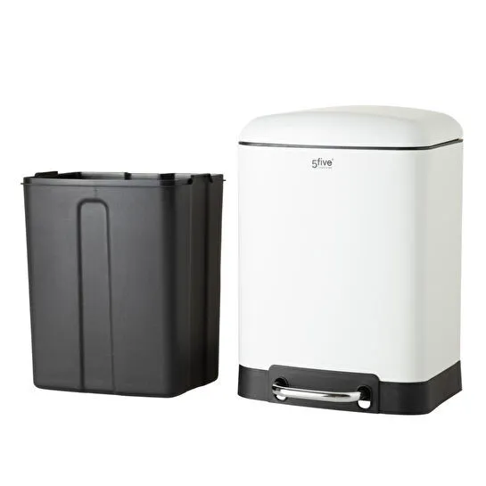 Mudo Home 5five Boho Çöp Kovasi Beyaz 6 Lt