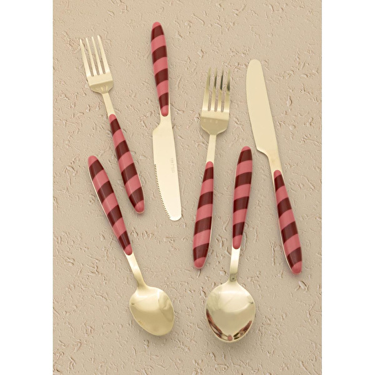 The Mia Joy Çatal Kaşık Bıçak Takımı Pembe Gold 36 Parça