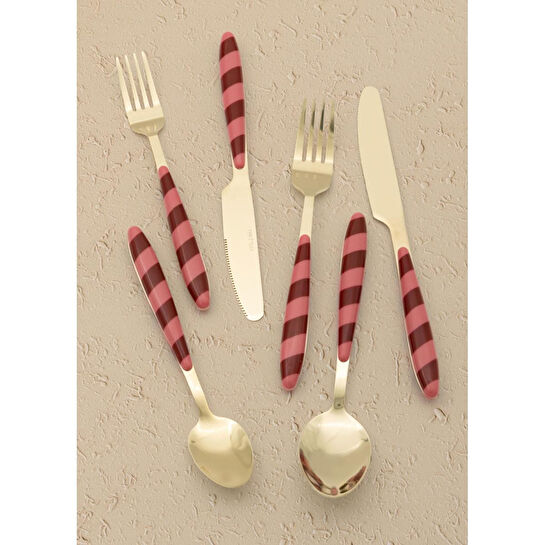 The Mia Joy Çatal Kaşık Bıçak Takımı Pembe Gold 36 Parça