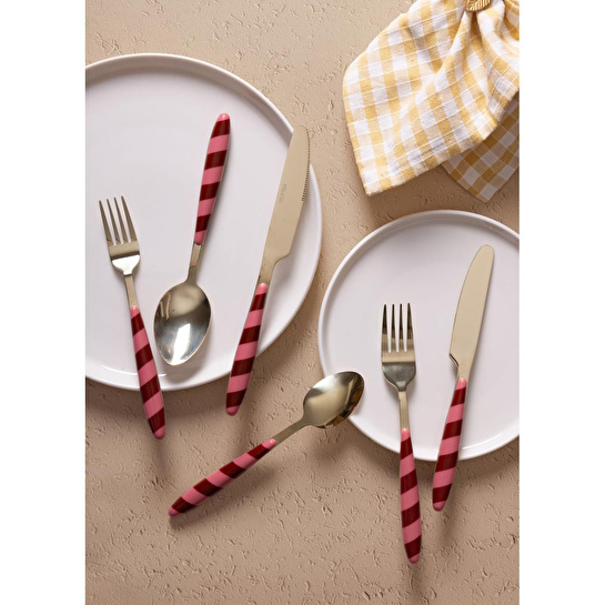 The Mia Joy Çatal Kaşık Bıçak Takımı Pembe Gold 36 Parça