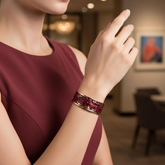 Coho Objet Coho Velvet Passion Renkli Bakır Bileklik