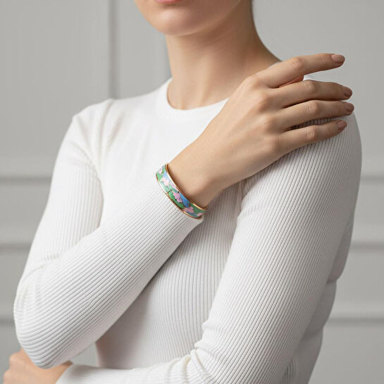 Coho Objet Coho Mine El İşleme Clouds Renkli Bakır Bileklik