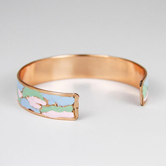 Coho Objet Coho Mine El İşleme Clouds Renkli Bakır Bileklik