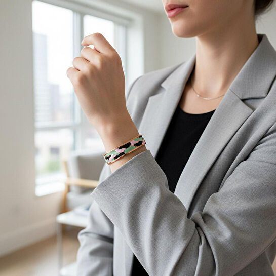 Coho Objet Coho Mine El İşleme Ground Renkli Bakır Bileklik