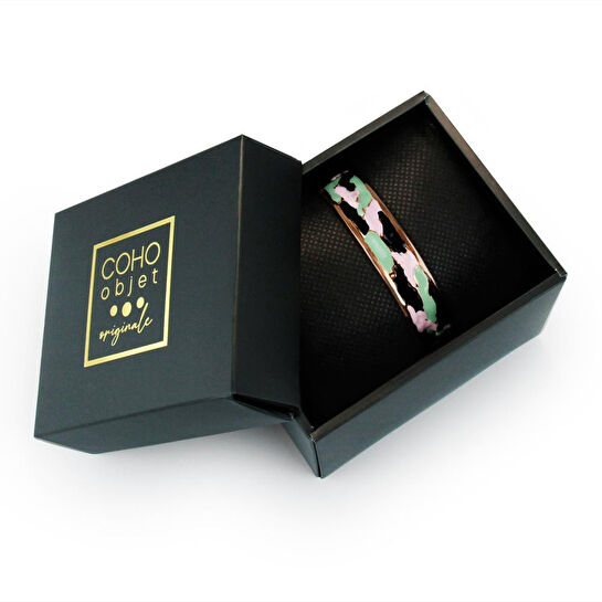 Coho Objet Coho Mine El İşleme Ground Renkli Bakır Bileklik