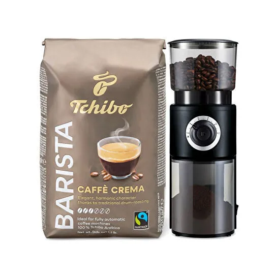 Tchibo Elektrikli Kahve Değirmeni & Barista Caffè Crema Çekirdek Kahve 500 G