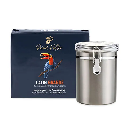 Tchibo Privat Kaffee Latin Grande Filtre Kahve 2x250 G & Tchibokahve Saklama Kutusu, Gümüş