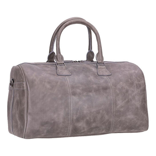 Bloominbag Bloomvoyager Ash Gray Hakiki Deri Duffle Unisex Seyahat & Hafta Sonu Çantası