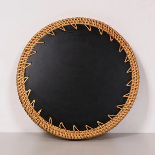 Mylamp Pearl 30x3 Cm Sedefli Rattan Tepsi & Duvar Dekoru