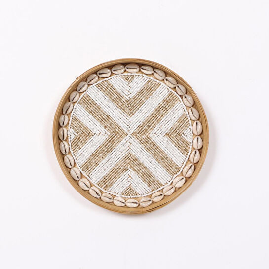 Mylamp Anadolu Boncuklu Bambu Duvar Dekoru &tepsi 25 Cm Tr005-25