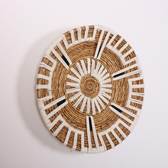 Mylamp Aspendos 50x12 cm Çap- Doğal Abaka Duvar Tabağı