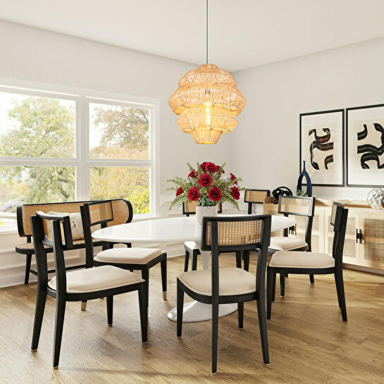 Mylamp Rattan Lucy Aydınlatma 60x60 Cm L Yapımı Doğal Avize