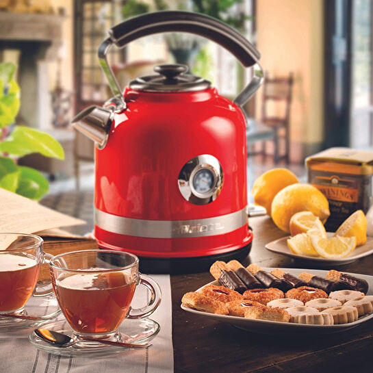 Ariete Moderna Kahvaltı Seti Su Isıtıcı Kettle + Smoothie Cam Blender + Ekmek Kızartma Makinesi Seti Kırmızı