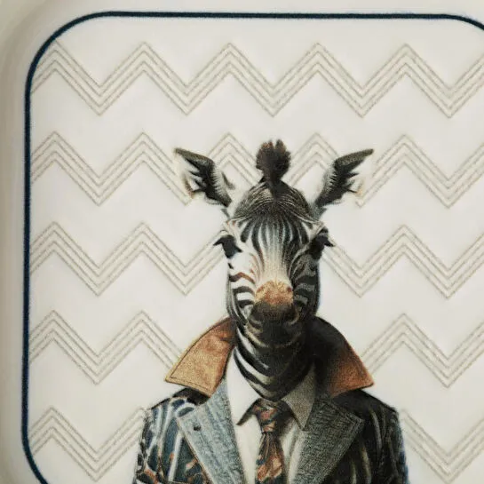 Mudo Home Iconic Kare Tabak 17cm-zebra