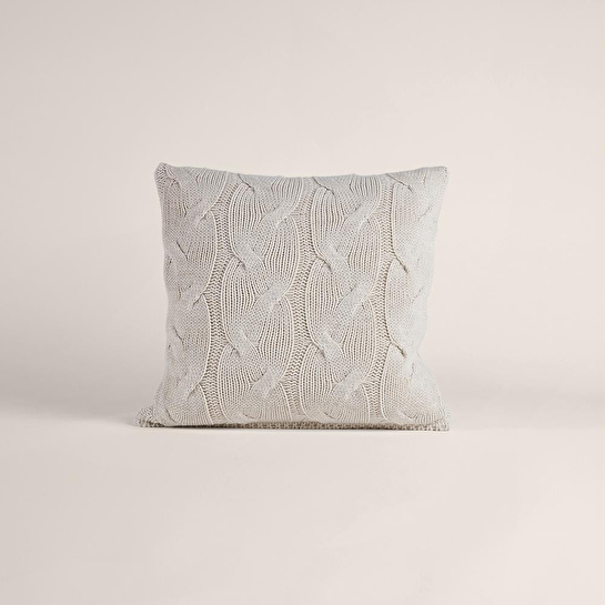 Penelope Triko Kırlent Kılıfı Krem 45x45 Cm - Cabella Serisi