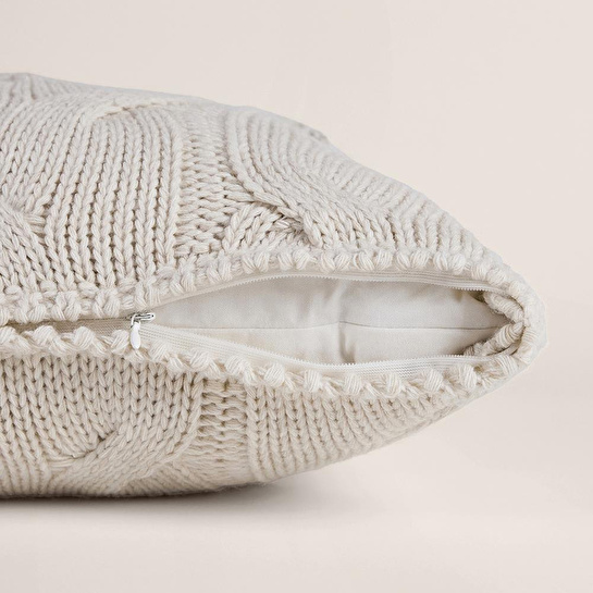 Penelope Triko Kırlent Kılıfı Krem 45x45 Cm - Cabella Serisi