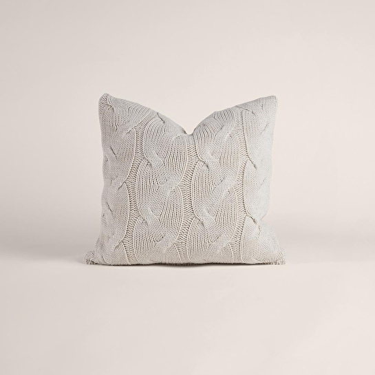 Penelope Triko Kırlent Kılıfı Krem 45x45 Cm - Cabella Serisi