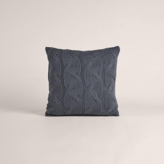 Penelope Triko Kırlent Kılıfı Füme 45x45 Cm - Cabella Serisi