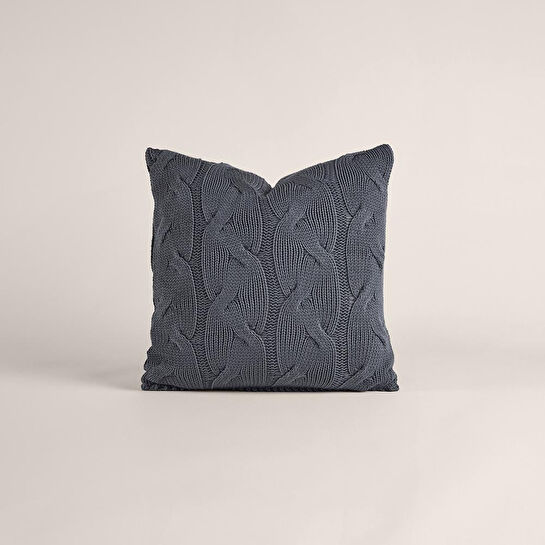 Penelope Triko Kırlent Kılıfı Füme 45x45 Cm - Cabella Serisi