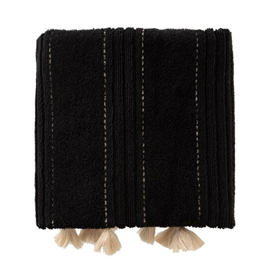 Mudo Home Linda Si̇yah Püsküllü Yüz Havlusu 50x80