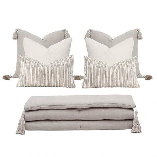 Penelope Liora Kırlent Kılıfı 35x70 Cm Ekru-bej