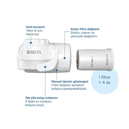 Brita On Tap V Musluk Üstü Filtreleme Sistemi