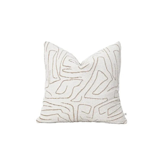 Penelope Elera Kırlent Kılıfı 45x45 Cm Ekru-bej